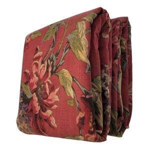SET/2 Vintage Croscill Serena Pillow Shams Red Floral Jacobean Country Cottage